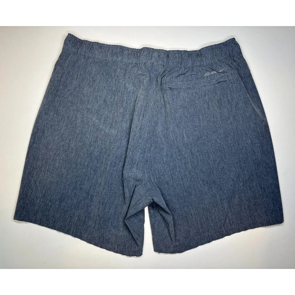 Eddie Bauer Shorts Mens XXL Blue Performance Tech Elastic Drawstring Hiking 7